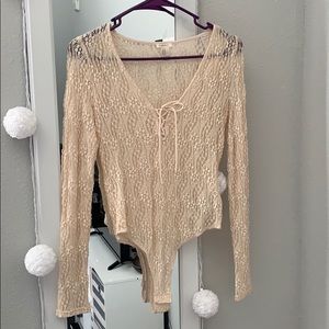 Forever 21 Sheer Lace Bodysuit